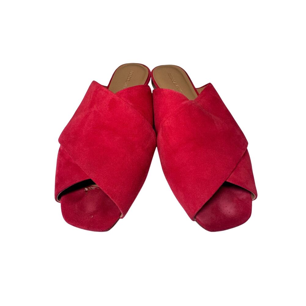 Rebecca Minkoff Anden Red/Orange Suede Slide-On Sandals